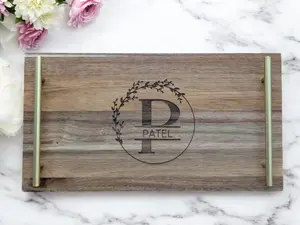 Monogram Serving Tray with Handles