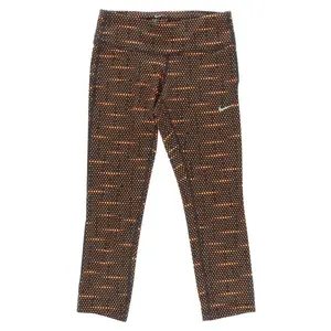 Nike Women's Dri Fit Epic Run Printed Capri Black/Orange Xs, Color: Black/Orange