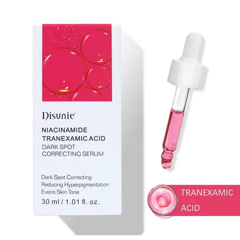 Disunie Dark Spot Correcting Serum, Peach-Flavored Skincare Essence with Tranexamic Acid, Niacinamide, Vitamins, Glycerin, Hyaluronic Acid - Ceramides for Barrier Repair, Calming, Hydration, Radiance - 1.01 oz for Adults with Uneven Skin Tone