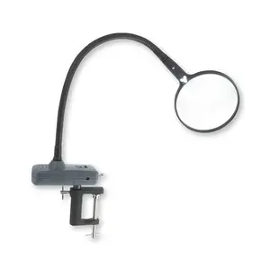Carson MagniFlex 2x Tabletop Magnifying Glass with LED Light, Adjustable Neck for Reading and Crafts (CL-65)
