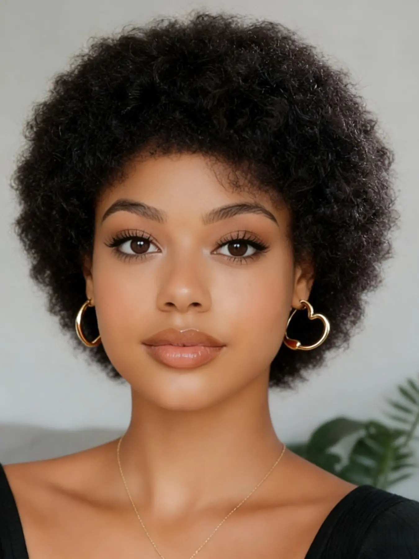 6 Inches Pixie Cut Wig, Human Hair Afro Kinky Curly Short Wig for Women, Coily Curly Wig, Stylish & Versatile Hairstyle Accessory, Curly Hair Wigs, African Wigs