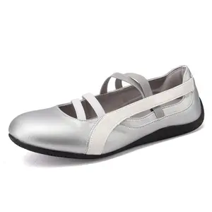 Mary Jane Shoes Ballet Sneakers for Women Casual Sneakers with Elastic Strap Non Slip Women's Ballet Flats with Foam Insole for Comfortable Daily Outgoing Work