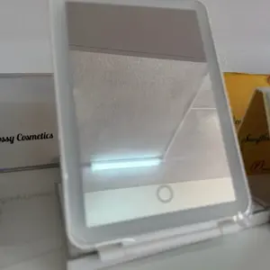 Bossy Tablet Mirror Portable Foldable Travel Makeup Mirror with Built-in Light for Clear Viewing