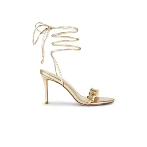FEMME LA x REVOLVE Barely There Lace Up Heel in Gold