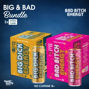 BIG & BAD BUNDLE - 1 FOREPLAY FUN PACK  BIG D*CK ENERGY + 1 FOREPLAY FUN PACK BAD BITCH ENERGY Herbal Supplement Beverages