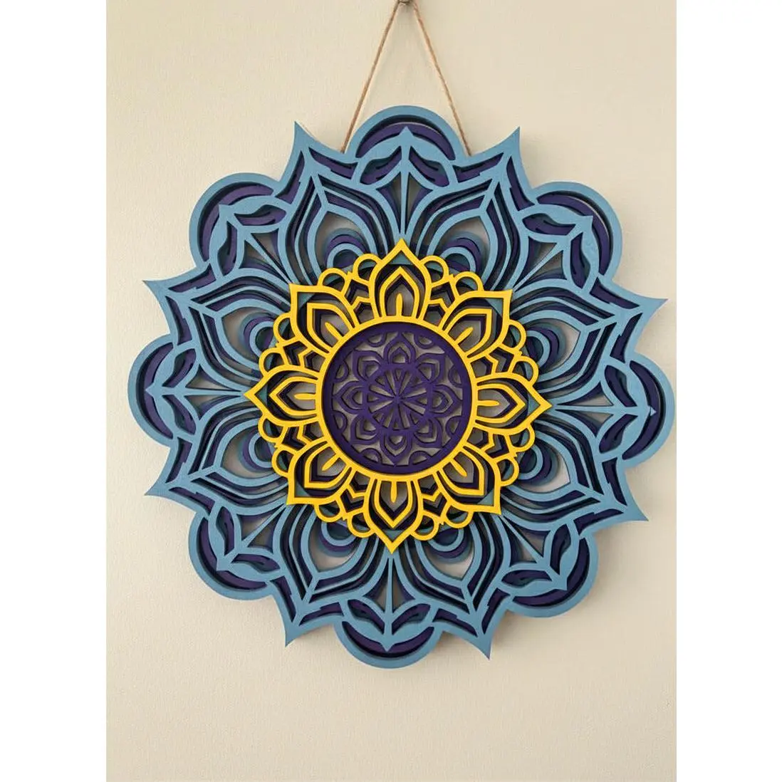 Layered Wood Mandala Wall Ar