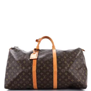 Pre-owned Louis Vuitton Canvas Coated Travel Bags Keepall Bag Monogram Canvas 55 by Rebag