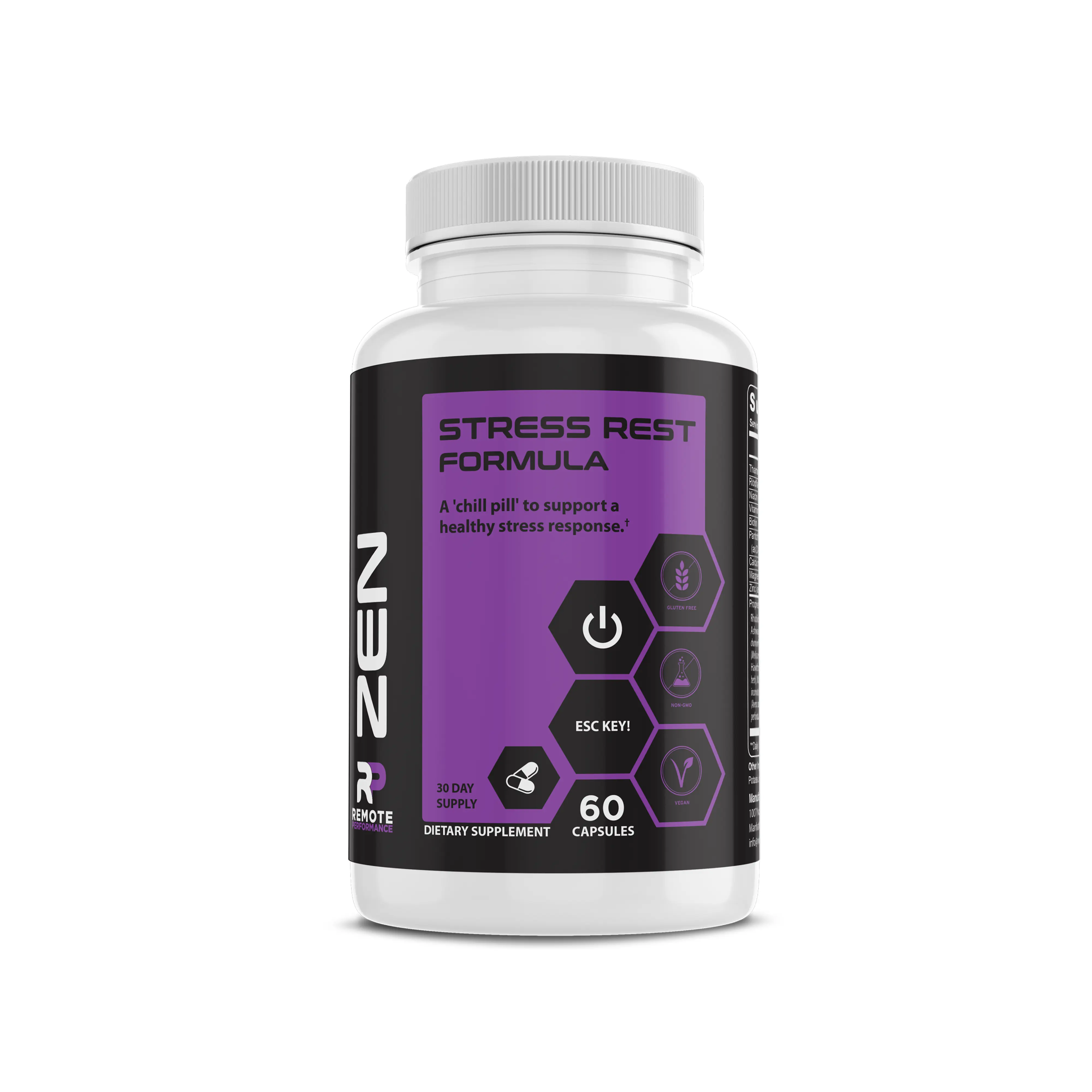 ZEN Stress Relief & Relaxation Supplement | Ashwagandha, L-Theanine & Magnesium for Calm Mind, Mood Balance & Daily Stress Support | Natural Chill Formula