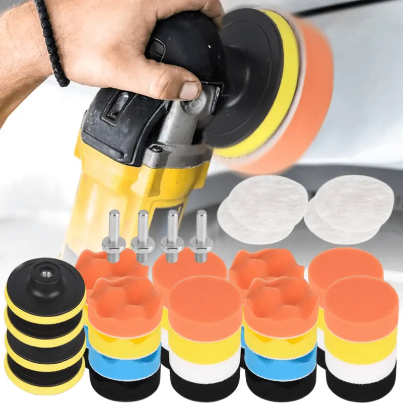 44 Pcs Polishing Pads Kit,3 Inch Sponge Buffing Pads,Buffer for Car Detailing,Polishing Wheel for Drill,Car Buffer Polisher Set Drill Buffing Kit for Car Polishing,Waxing,Sealing Glaze,Tools & Hardware