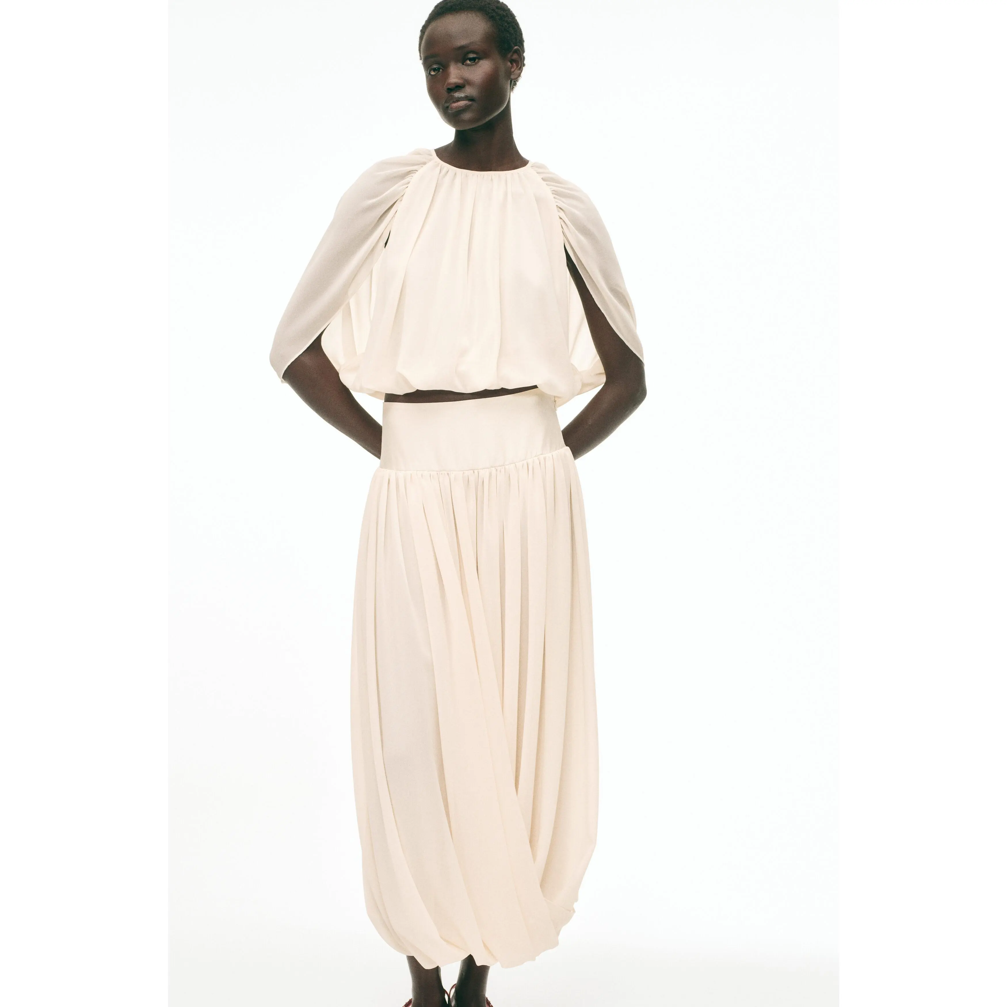H&M Draped chiffon skirt