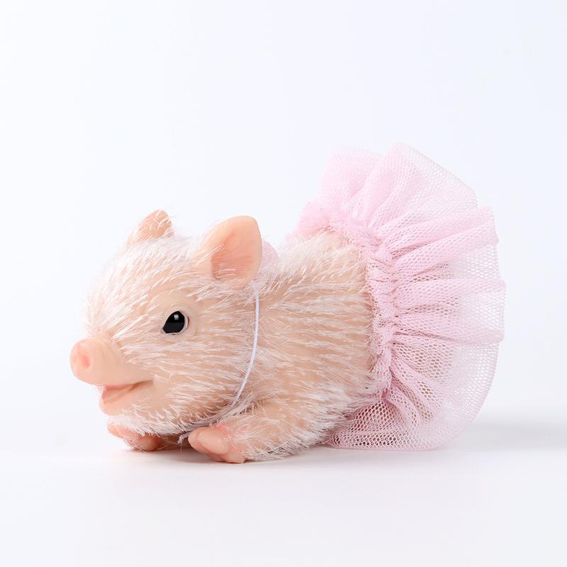 Mayfair Reborn Doll Full Body Silicone Cute Pig Soft Lifelike Mini Silicone Pig with Adorable Outfits
