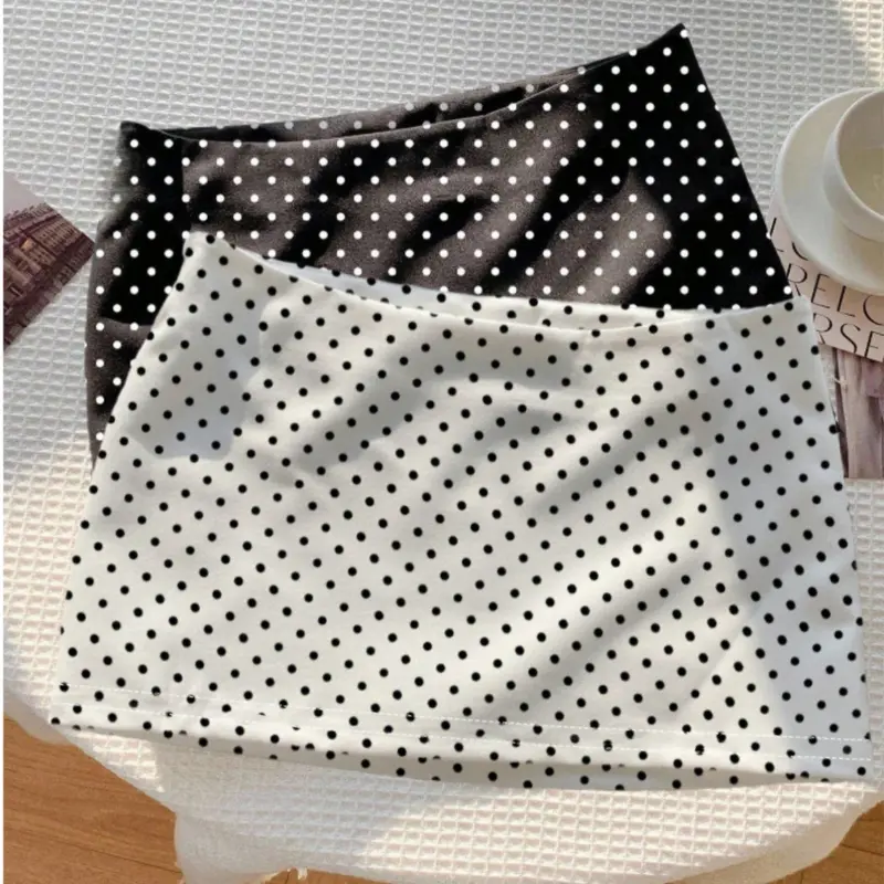 New polka dot two-piece fashion women's fitted mini skirt Print with lining Casual Comfy Skirt Aesthetic Fashionable Skirt