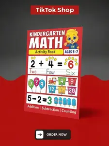 Kindergarten Math Activity Book: Addition, Subtraction, Learn to Count, Number Tracing, Money, Time, Word Problems & More | Kids Learning Activity ... Math Workbook for Kids Ages 5 to 7 Paperback