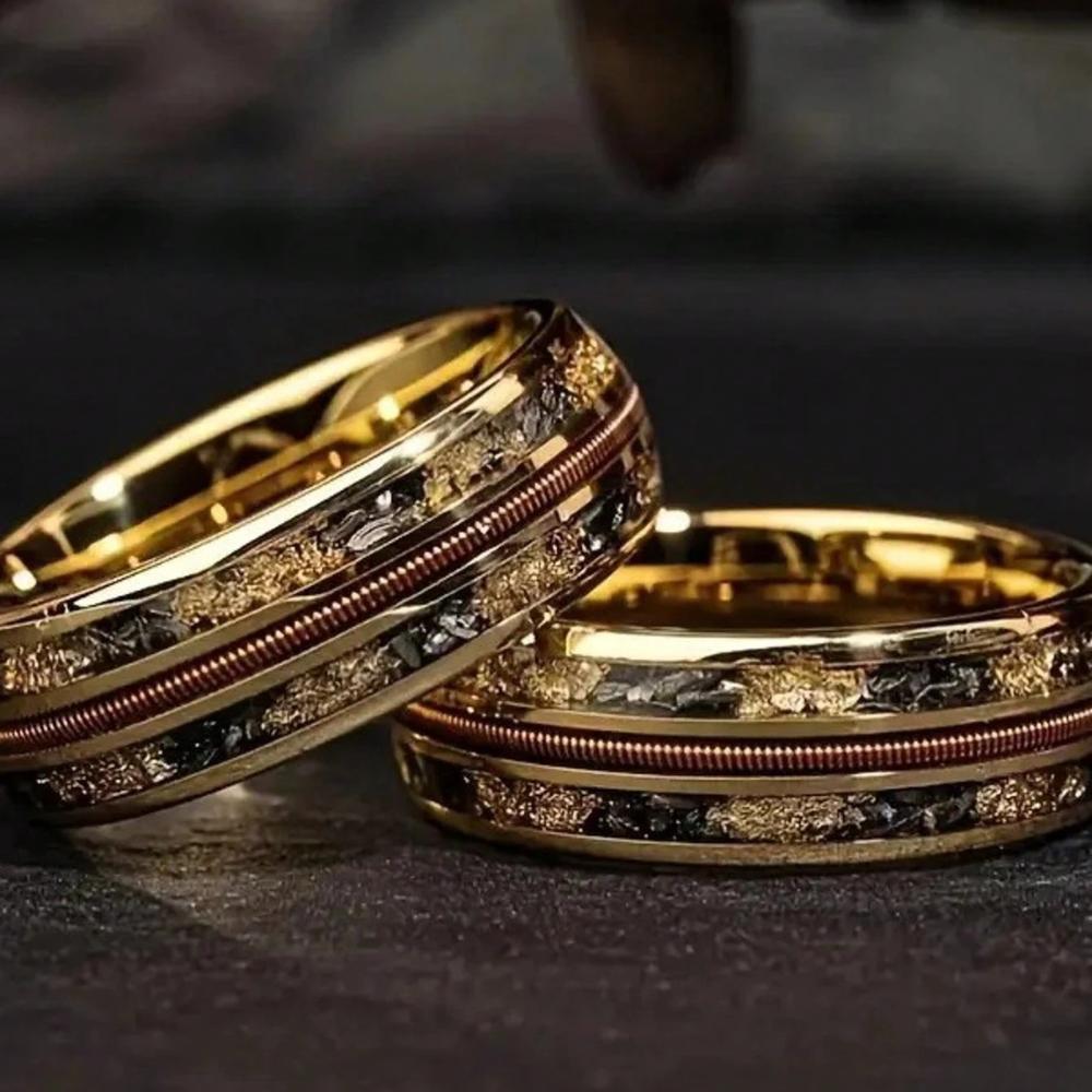 Vintage Guitar String-Inspired Amber Ring – Stylish, Unisex & a Must-Have Accessory to Shine Confidently Anywhere.