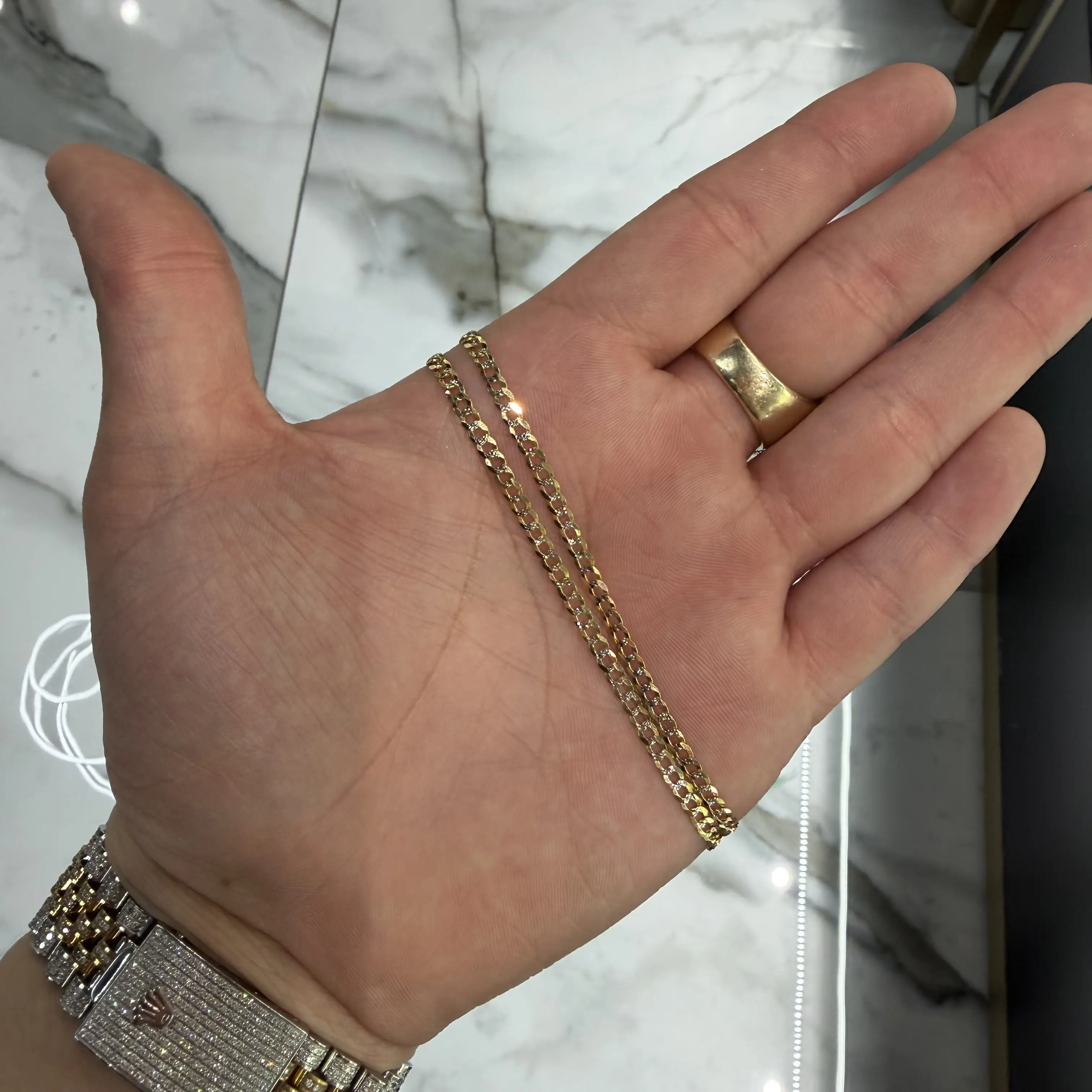 10K Diamond cut cuban chain