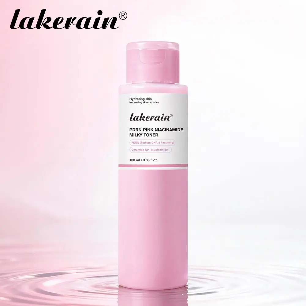 lakerain 1 Count PDRN Pink Niacinamide Milky Toner, Improves Uneven Skin Tone, Brighten Skin Tones, Delivers Dewy, Translucent Skin, Glowing Skin, Lightweight & Non-Sticky, Daily Skincare Must-Have