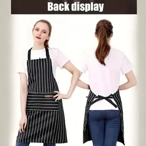 Canvas Apron for Men and Women - Cross Back, 2 Pockets, Stain-Resistant Work Apron for Cooking, Baking, Cleaning