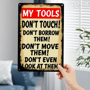 Vintage Warning Sign Metal Wall Art Retro Decor 8x12 Inch Rustic Plaque for Home Bar Cafe Man Cave Garage Indoor Outdoor Hanging Decoration Unique Gift Idea