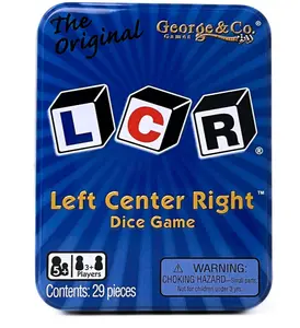 LCR Left Center Right Dice Game - Blue Tin