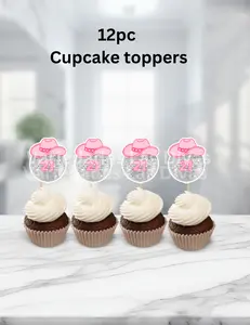 Happy 21st birthday Disco Ball cupcake toppers 12pc