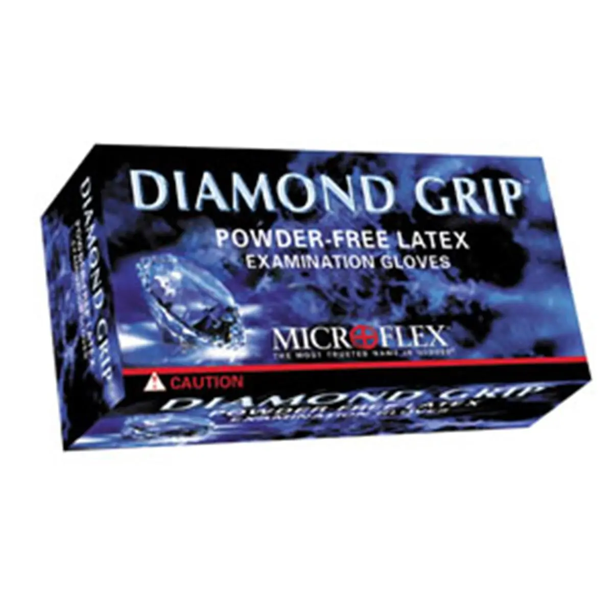 Microflex MF300L Diamond Grip Powder-Free Latex Rubber Exam Gloves - Large, Box of 100