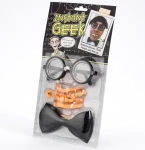 Instant Geek Costume Kit 🤓 Glasses, Teeth, Bow Tie & Pimple – Nerd Dress Up Set
