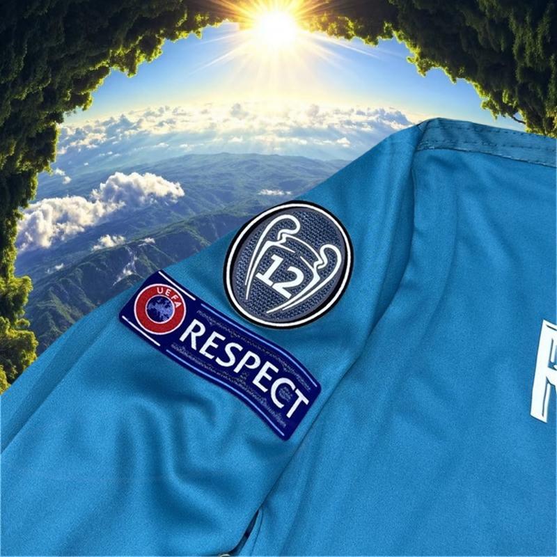 2017 2018 Away Retro Blue No.7 Ronaldo LongSleeved Soccer Jersey