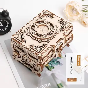 3D jigsaw puzzle - challenging brain-teasing assembly toy - DIY antique box decoration box puzzle piece display item
