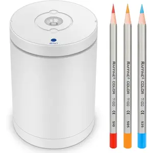 Fully Automatic Electric Pencil Sharpener,Rechargeable  Pencil Sharpener.Suitable for No. 2/Colored Pencils (6-8 mm),Applicable to School/Classroom/Office/(White)