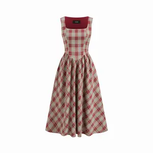 Cider Linen-blend Square Neck Ruffle Midi Dress SwimWeek