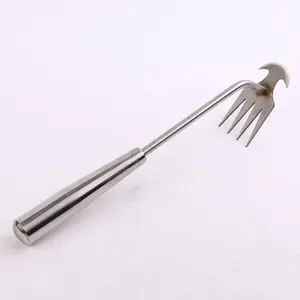 Multi-Functional Root Removal Tool, Manganese Steel Gardening Rake for Weeding, Stainless Steel Lawn Crack Weeder and Soil Loosener