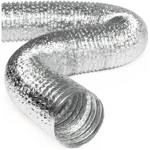6" Inch Aluminum Hose Flexible Air Duct Pipe for Rigid HVAC Flex Ductwork - 10' Feet