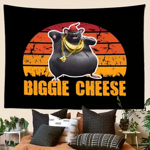 Biggie Cheese Mr. Boombastic Funny Tapestry - Soft Polyester Wall Hanging for Bedroom, Living Room, Dorm Decor  - Perfect Holiday Gift Home Decoration House