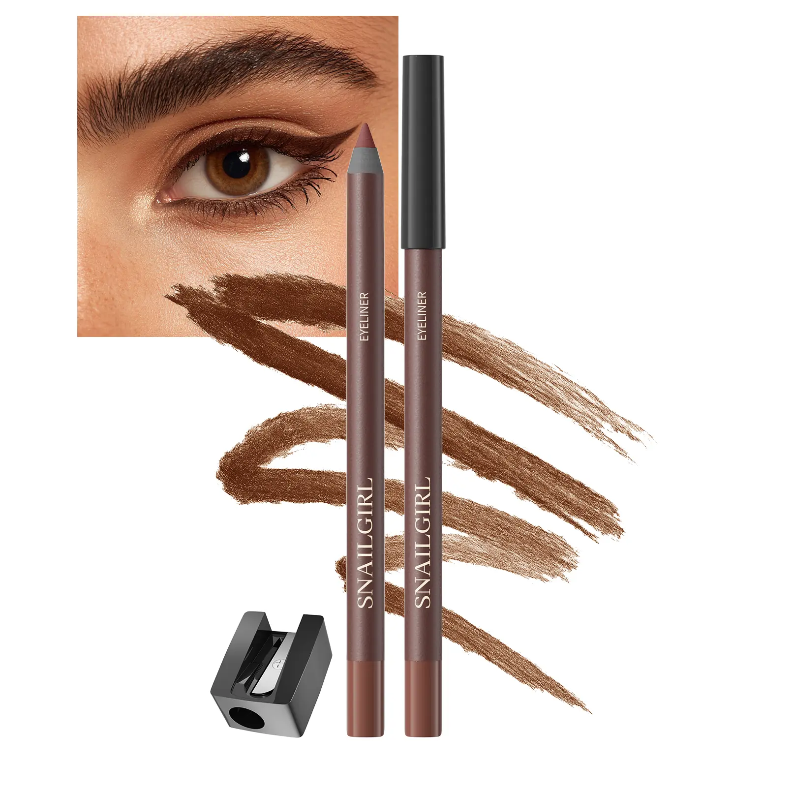 Longwear Eyeliner Pencil with Built-in Sharpener - Waterproof, Smudge-Proof Formula for All-Day Wear, Cosmetic Makeup in Black & Colors, Evening, Smudge Resistant Eyeliner, Smudge Proof Eyeliner, Long Lasting Eyeliner