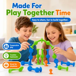 Suction Cup Dart Toys Set, 22pcs Soft Rubber Silicone Building Blocks with Pop Suction, Interactive Competitive Throwing Game, Sensory Fidget Bath Toys for Window Travel, BPA Free No Hole, Indoor Outdoor Fun Party Activities Home Supplies decor