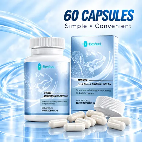 Besfeel Muscle-Strengthening Capsules, Dietary Fitness Protein Supplement with Safe Ingredients, Replenishes Daily Essential Nutrients Like Sodium, Supports Strength-Endurance & Maintains Freshness for Workouts
