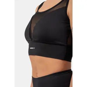 NEBBIA Black Mesh Design Sports Bra “Breathe” 412
