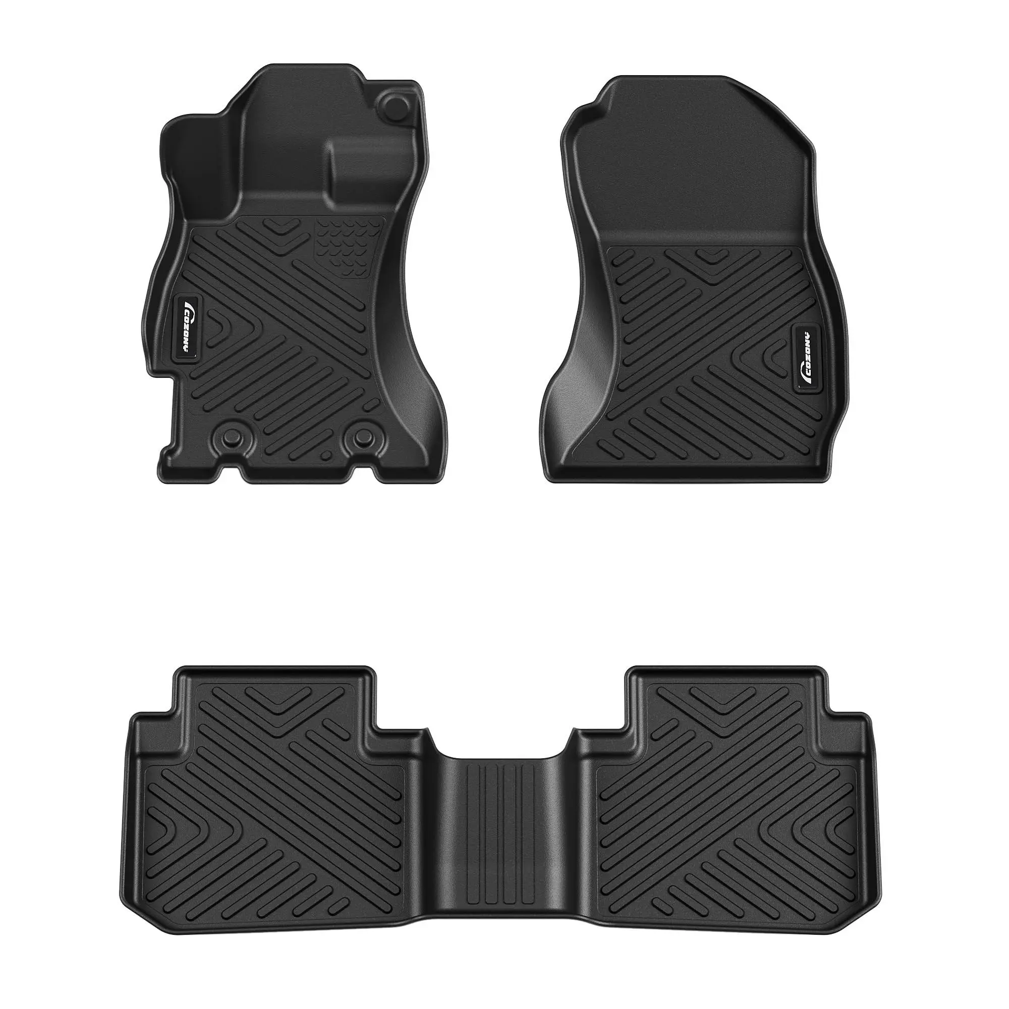 GARVEE Car Floor Mats for Subaru Forester 2014-2018, TPE All Weather Car Interior Accessory, Custom-Fit Front 1st & 2nd Row Floor Liner, Black