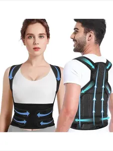 Posture  Back Support Belt, Waist and Shoulder Support, Relieves Back Pain, Improves Posture, Adjustable Strap, Unisex