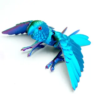 3D printed parrot model toys, flexible joint animal doll statues, home and office desk decorations, holiday surprise gifts