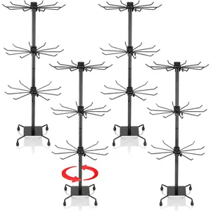 4 Pcs Rotating Jewelry Display stand Jewelry Rack Spinning Display Stand with for Necklace Bracelet Earring Selling(3 Tier,Black)