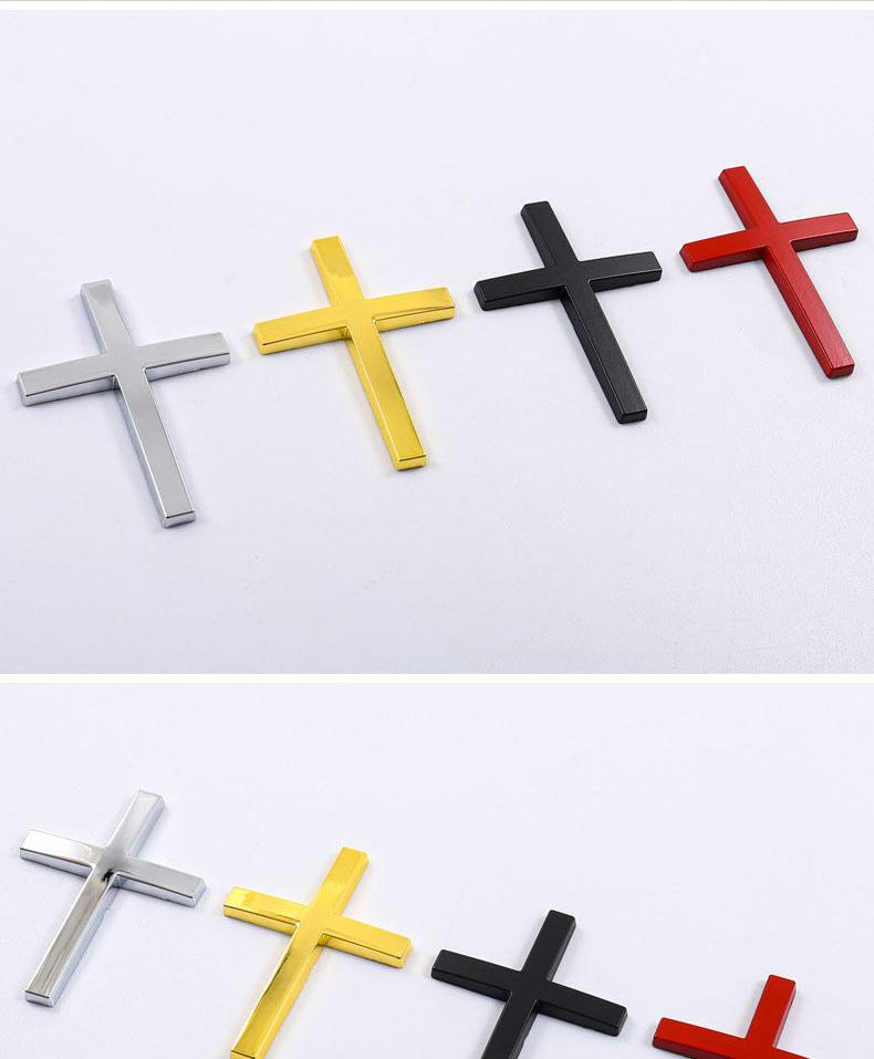 2/4 PCS – 3D Metal Cross Decals – Scratch-Concealing, Personalized Decorative Side Emblems