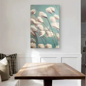 Begin Home Decor C1MP24362XXZRN 24 x 36 in. Cotton Grass Flowers in the Wind Wall Art - Floral Bathroom Metal Print