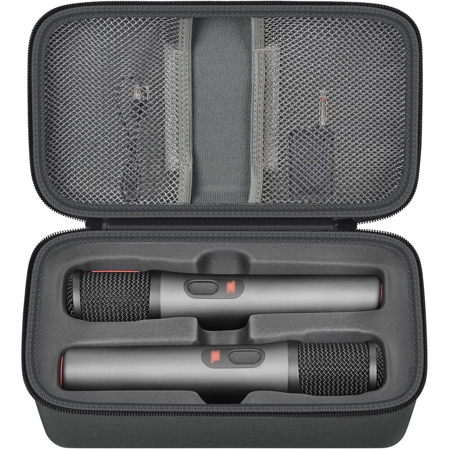 Microphone  Case Digital Microphones, Portable  Mic Box for Rechargeable , Receivers, Adapter (Bag Only)-Grey