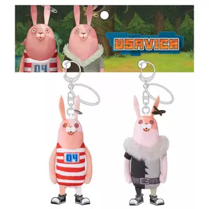 Usavich Twin Plush Keychains Standing Pose Cute Anime Bag Charm,Soft Material,Suitable for Bags,Fun Anime Merchandise and Collectible Gift for Fans