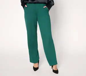 Joan Rivers Petite Full Leg Sparkle Crepe Pants