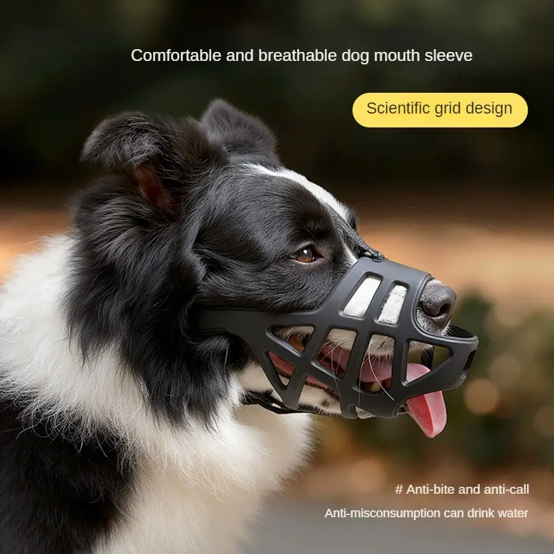 Adjustable Fit dog muzzle, reflective upgrade, bite-proof, bark-proof and prevent random eating, suitable for large, medium and small dogs, comfortable and breathable, dogs can drink water normally.
