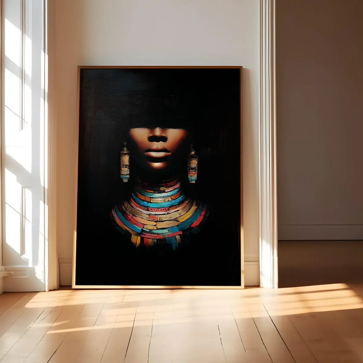 Afrocentric Wall Art for Women – Modern Black Female Portrait, Colorful African American Decor, Black Artist Print, Room Decor, Unframed, 5 Sizes (8x12–27x40 inch)
