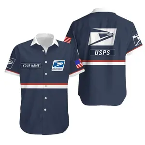 Personalized Name Postal Worker 3D Hawaiian Shirt Custom Mail Carrier Aloha Shirt Summer Beach Outfit