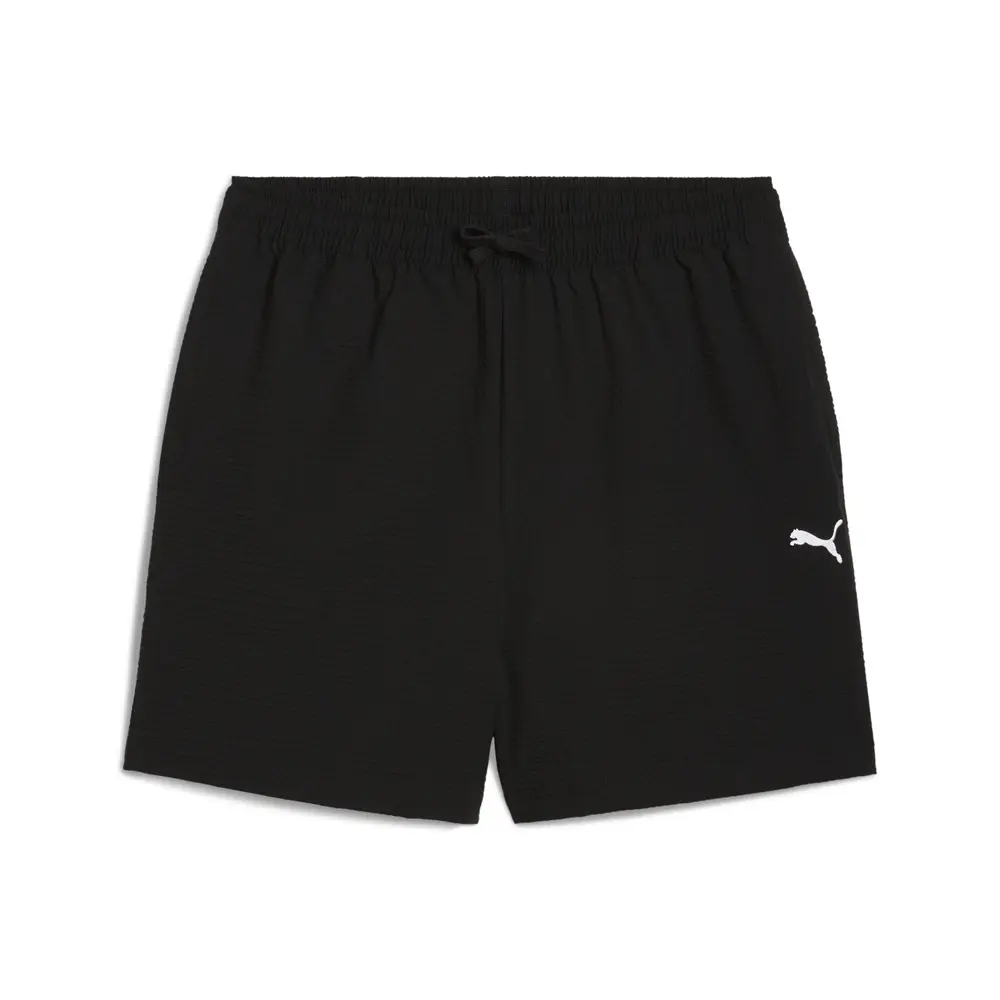 PUMA Mens Wardrobe Essentials Seersucker Relaxed 6 Inch Shorts Casual Bottoms Casual - Black PUMA Mens Wardrobe Essentials Seersucker Relaxed 6 Inch Shorts Casual Bottoms Casual - Black